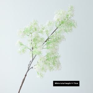 Hierba peluda de 3 puntas de gama alta plantas artificiales flores verdes para la decoración de la boda del hogar flores simuladas al por mayor - Product Image 6