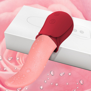 Phụ Nữ âm đạo thrusting dildo thủ dâm đồ chơi Silicone thực tế hình dạng lưỡi liếm Rose Vibrator - Product Image 6