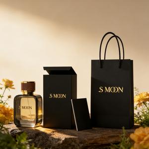 Nuevo Envase de Perfume Cuadrado Negro Mate de 50 ml, Botella de Perfume de Lujo Personalizada con Caja de Regalo y Bolsas - Product Image 1