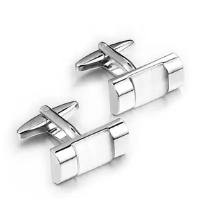 Wholesale Men's Wedding Accessories Opal Cuff Links Engraved Logo Cufflinks