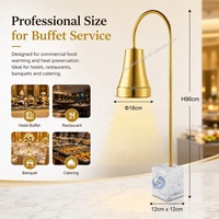 Lampe chauffante de buffet XINGPAI en acier inoxydable, dorée, pour équipement hôtelier et de restauration arabe, idéale pour le maintien au chaud des aliments lors de buffets et services de traiteur.