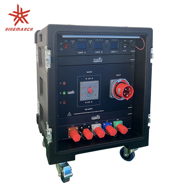 Power Distro 12U Waterproof Power Distribution Rack Front Back Lids Heavy Duty Casters LED Lights