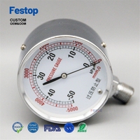 Festop Extreem nauwkeurige manometer voor lage druk, 3'' wijzerplaat, overspanningsbeveiliging, roestvrijstalen manometer