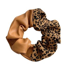 <span class=keywords><strong>PL</strong></span> Costura Cuero Impresión Animal Hair Band Cuerdas PU Vacas Leopardo Patrón de guepardo Scrunchies - Product Image 2