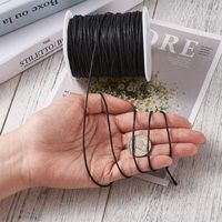Cordon en coton ciré noir de 1,5 mm, longueur personnalisée, pour macramé, perlage, fabrication de bijoux, vêtements, chaussures, sacs, bracelets