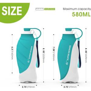 Botella de agua para perros Superdesign de 580 ml, portátil y a prueba de fugas, para perros pequeños a grandes. - Product Image 1