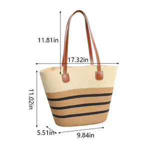 New bán buôn tùy chỉnh thiết kế hợp thời trang của phụ nữ mùa hè Kem chống nắng rộng vành mũ rơm Tote Túi Bộ cho hàng ngày câu cá ngoài trời du lịch - Product Image 6