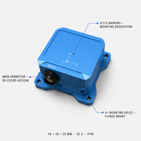Système de référence d'attitude et de direction (AHRS) MEMS à faible coût, précision de 0,1° en inclinaison et de 0,5° en orientation, RS-232, RS-422, CAN, pour UAV, robots et applications marines