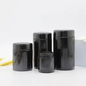 Dunkel-UV-violettes Glasgefäß-Set mit 50 ml 200 ml und 250 ml zusammen mit einer geruchsdichten Lebensmittelflasche für den Zuckergummi-Trocknblumen-Supplement-Glas