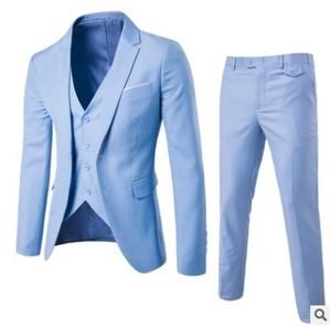 I-0395 all'ingrosso <span class=keywords><strong>grigio</strong></span> chiaro <span class=keywords><strong>abito</strong></span> formale nero 3 pz gilet Blazer Slim Fit <span class=keywords><strong>abito</strong></span> da <span class=keywords><strong>uomo</strong></span> a 2 bottoni