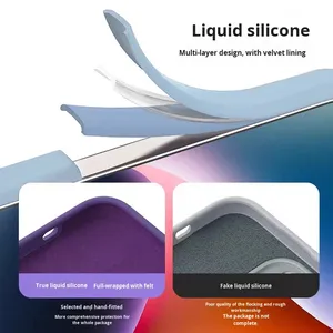 Pour <span class=keywords><strong>Xiomi</strong></span> Xiaomi 15 Pro <span class=keywords><strong>Redmi</strong></span> K80 coque de téléphone en Silicone liquide couleur unie antichoc housse de protection avec téléphone Fundas - Product Image 4