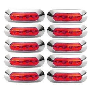 Luces Laterales Ovaladas Cromadas, 4 LED, 12v 24v, Luz LED de Alta Luminosidad para Camiones, Remolques, Camiones <span class=keywords><strong>Scania</strong></span> - Product Image 5