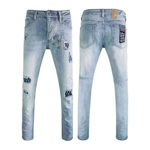 Jean en denim déchiré extensible vintage Ksubiy de marque de luxe de haute qualité, séchage rapide, style streetwear hip-hop pour homme - Product Image 3
