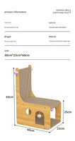 Novayapetix Griffoir pour chat en forme de L écologique, vertical, en carton, double couche, avec lit de repos, jouet et clochette