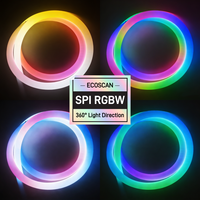 Magic Pixel SPI RGB/RGBW 360 °   Tube néon LED intelligent à commande intelligente, installation au plafond, pliage 3D, étanche IP67, néon flexible de 25 mm