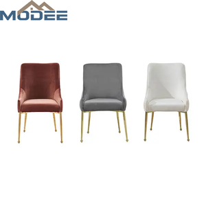 Vente en gros de meubles modernes style <span class=keywords><strong>londres</strong></span> chaise avec pieds en métal accoudoir chaise de salle à manger de restaurant en tissu de velours de lin - Product Image 5