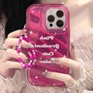 For mirror paper Fashionable iPhone 15 14promax case Apple 13 phone case bracelet 12 Phantom Shockproof protective cover cheap