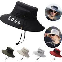 Chapeau Bob Unisexe à Large Bord Personnalisable avec Logo, Chapeau de Pêcheur Décontracté en Maille Respirante pour l'Extérieur, Visière Pare-Soleil à Grand Bord