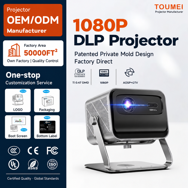 OEM ODM Professional Smart Projector Supplier 0.47" DMD Chip Native 1080P DLP  Projector Manufacturer Custom Logo