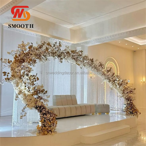 ฉากหลังสถานที่จัดงานแต่งงานแบบเรียบฉากหลังโลหะคริสตัลพู่โค้งซุ้มโลหะครึ่งวงกลม - Product Image 1