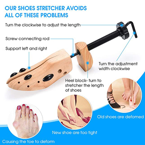 Tendeur de Chaussures en <span class=keywords><strong>Bois</strong></span> Amélioré, Type Mâle/Femelle, Élargisseur Réglable en Pin et Métal pour Chaussures à Talons Bas - Product Image 3