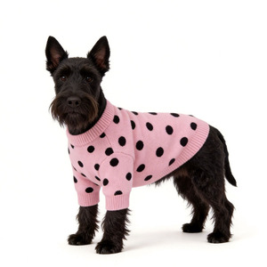 Maglione per Cani Invernale Caldo, Abbigliamento per Cani, Maglieria per Animali Domestici con Pois Rosa, Vendita all'Ingrosso - Product Image 1