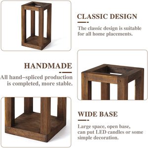 Wooden Floral Candle Holder Square Wedding Table <b>Decoration</b> Home <b>Decor</b> <b>Lanterns</b> - Product Image 3