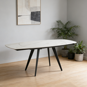 <span class=keywords><strong>Table</strong></span> à manger <span class=keywords><strong>extensible</strong></span> moderne personnalisée avec pieds <span class=keywords><strong>en</strong></span> métal et plateau <span class=keywords><strong>en</strong></span> <span class=keywords><strong>céramique</strong></span> pour gagner de la place - Product Image 4