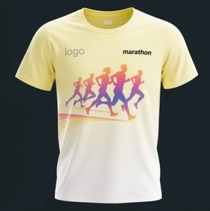 T-shirt de course à pied OEM personnalisé 100% en polyester à séchage rapide pour marathon T-shirts de sport T-shirts à impression par transfert de chaleur pour hommes T-Shirt à sublimation - Product Image 4