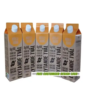 Botella de cartón de 1000ml, caja de embalaje de leche/jugo