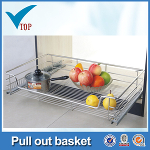 Ensemble complet d'unité d'angle coulissante sur mesure au design moderne, <span class=keywords><strong>avec</strong></span> paniers linéaires en fil d'acier argenté à tirage automatique, en fer, pour <span class=keywords><strong>cuisine</strong></span> - Product Image 3