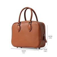 Tas Tangan Mini Kulit Sapi Asli Minimalis Vintage Mewah 100% Buatan Tangan dengan Resleting, Luas, Unisex, Dua Pegangan, Tahan Air