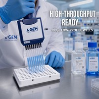 Plaque PCR transparente à jupe complète de consommables médicaux 100uL pour test de laboratoire