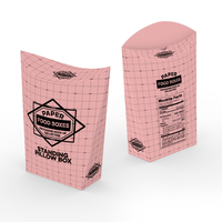 Boîte en carton jetable pour frites à emporter, boîte d'emballage en papier pour en-cas avec impression de logo personnalisé