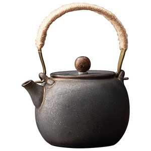 Théière en céramique rétro avec poignée, grande capacité pour usage domestique, style chinois avec filtre - Product Image 5