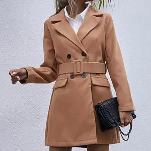 Новое поступление 2021, стильное кожаное пальто, воротник из искусственного меха, овчина, зимняя плюшевая шерстяная куртка, Женское пальто с поясом