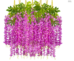 Wisteria Flores colgantes Seda Wisteria Flor Artificial Hogar Boda Vendedor superior Wisteria Blanca Flor artificial - Product Image 2
