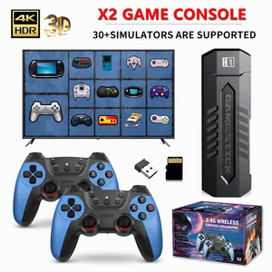 Console de jeu vidéo rétro X2 Blue 4K Plug and Play pour TV, stockage 64G/128G/256GB, manette sans fil rechargeable 2.4G - Product Image 1