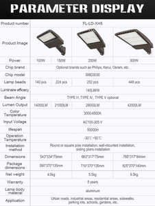 Lampe de rue LED à détecteur de mouvement 300W, nouveau modèle en aluminium, type boîte à chaussures, pour jardin, route et parking, IP65, alimentation CA, LD-XH5 - Product Image 5