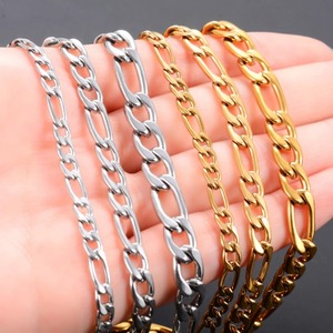 Chaîne Figaro basique en acier inoxydable, collier long pour hommes et femmes, couleur or/argent, collier ras du cou, accessoires de bijoux en métal, cadeau DIY - Product Image 6