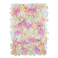 Nouveau design de haute qualité à la main artificielle fleur rose coloré panneau de mur pour la décoration extérieure