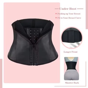Faja Gaine Amincissante Courte <span class=keywords><strong>pour</strong></span> Torse, Enveloppement Abdominal, <span class=keywords><strong>Ceinture</strong></span> de Maintien à Crochets Intérieurs et Fermeture Éclair, Effet Sablier - Product Image 3