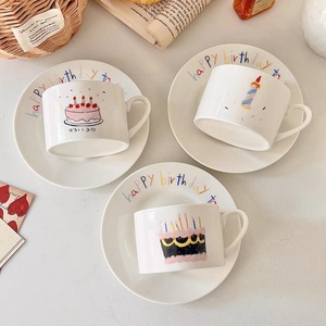 Juego de <span class=keywords><strong>Taza</strong></span> y Platillo de Cerámica Estilo Coreano con Asa, Regalo de Cumpleaños, para Té de la Tarde - Product Image 4