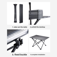 Table pliante E-RIKE, petite, robuste, légère, portable, en métal, pliable, pour pique-nique, camping, extérieur