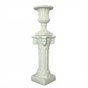 Ensemble de colonnes romaines en bois blanc pour mariage, pot de fleurs et vase paysager, style romantique et tendance - Product Image 1