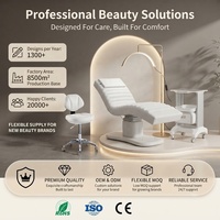 Lit de massage facial chauffant ergonomique et réglable, mobilier de spa, lit de salon de beauté électrique de luxe