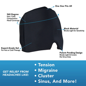 Chapeau de thérapie par le froid à gel, extensible et réutilisable, à double couche, pour soulager les maux de tête et les migraines, avec ajustement à 180 degrés pour la tête et les <span class=keywords><strong>yeux</strong></span> - Product Image 2