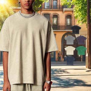 T-shirt décontracté pour homme, ample, 100% coton, avec lettrage, tricoté, respirant, séchage rapide - Product Image 2