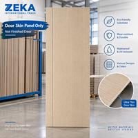 Panneau de porte en MDF mélaminé à densité moyenne, surface à grain de bois, pour la fabrication de portes intérieures