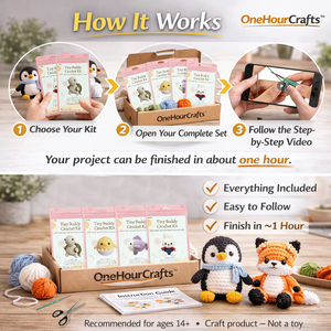 Kit de crochet positif DIY pour amigurumi, ensemble de tricot pour jouets en peluche avec fil isolant thermiquement pour débutants - Product Image 3